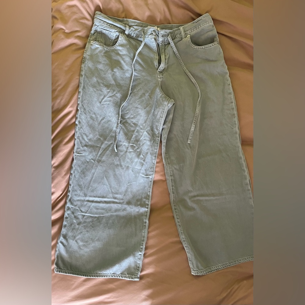 Madewell Light Green soft denim Wide Leg Jeans